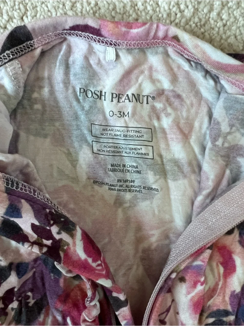Posh Peanut Pink Floral Ruffle Footed One-Piece